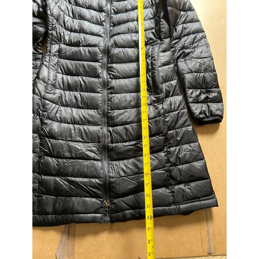 The North Face Down Puffer Coat Womens Medium Black Long 700 Fill Parka - Picture 3 of 10